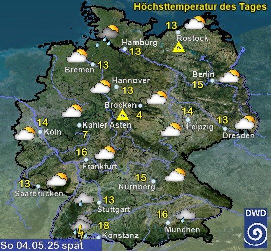 Vorhersage für morgen spät mit Tiefsttemperatur und Wetter Vorhersage für morgen spät mit Tiefsttemperatur und Wetter