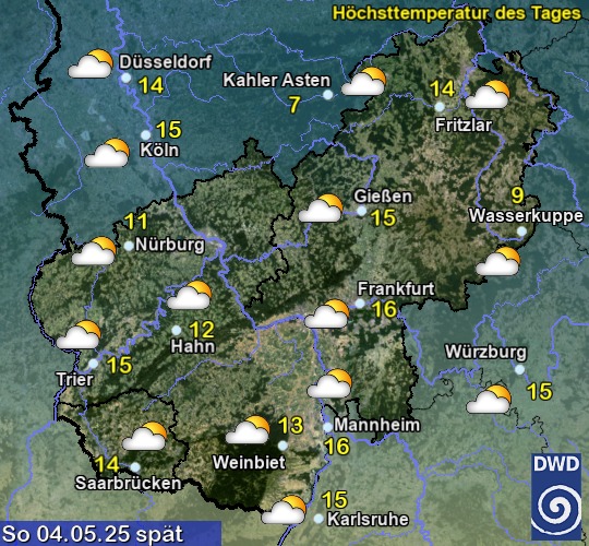 Vorhersage für morgen mit Höchsttemperatur und Wetter für Region Mitte Vorhersage für morgen mit Höchsttemperatur und Wetter für Region Mitte