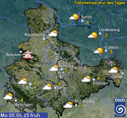 Vorhersage für morgen früh mit Tiefsttemperatur und Wetter für Region Ost Vorhersage für morgen früh mit Tiefsttemperatur und Wetter für Region Ost