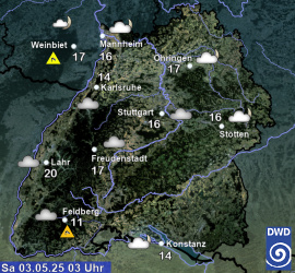 Aktuelles Wetter in Baden-Württemberg