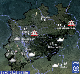 Aktuelles Wetter in Nordrhein-Westfalen