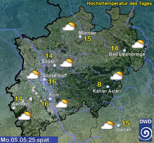 Vorhersage für übermorgen mit Höchsttemperatur und Wetter für Region West Vorhersage für übermorgen mit Höchsttemperatur und Wetter für Region West