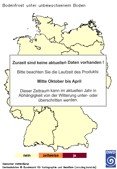 Bodenfrost unter Winterungen, Vorhersage heute + 1 Tag Bodenfrost unter Winterungen, Vorhersage heute + 1 Tag